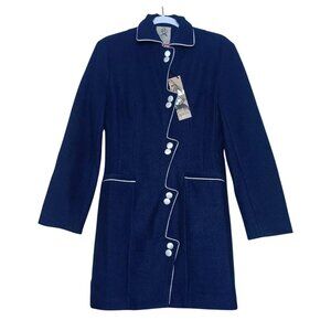 ALICE'S PIG Women's Wool Coat Peacoat Billy's Blitz Mid Blue US Size 4 NEW